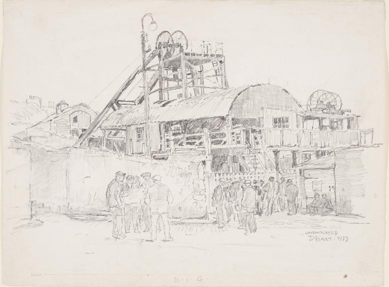 Pencil drawing, A Fifeshire Pit Head