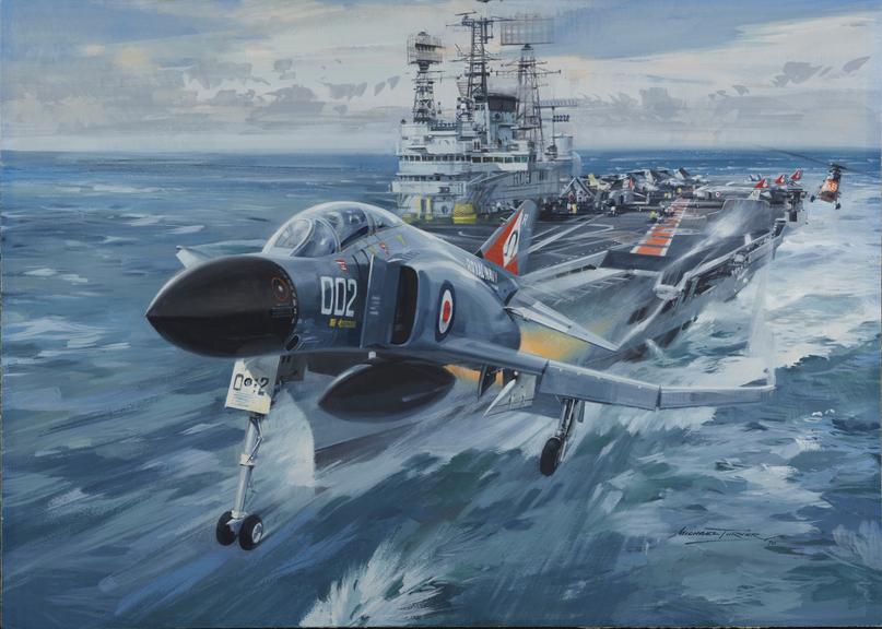 Phantom aircraft being launched from HMS Ark Royal