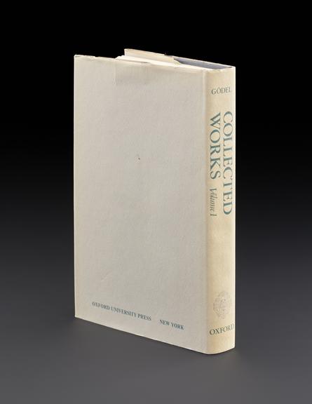 Book with collected works of philosopher Kurt Gödel, who Hawking ...