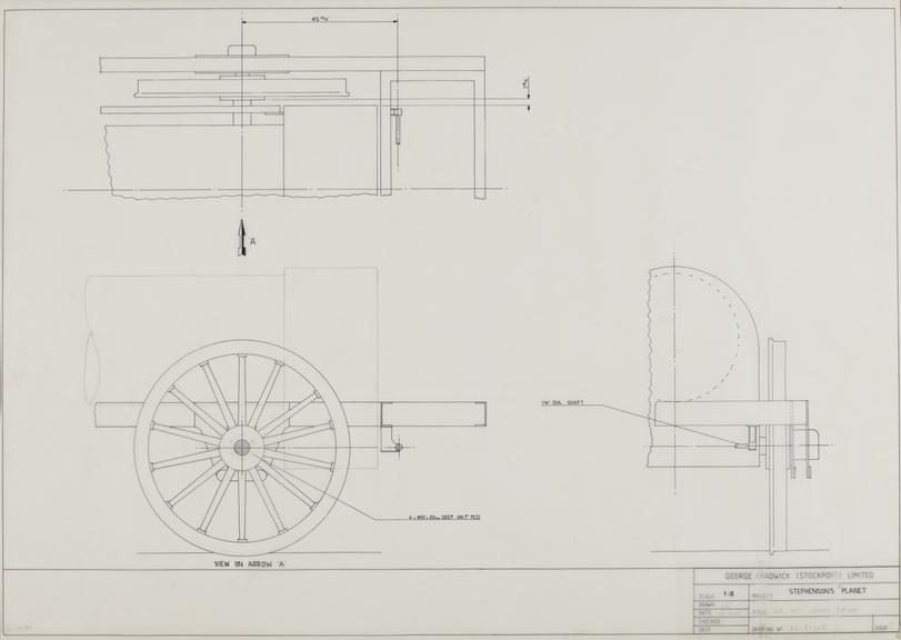 General arrangement drawing of independent chain drive