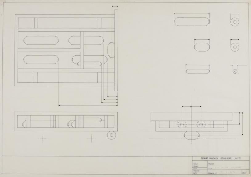 General arrangement drawing of air cylinders, Planet locomotive