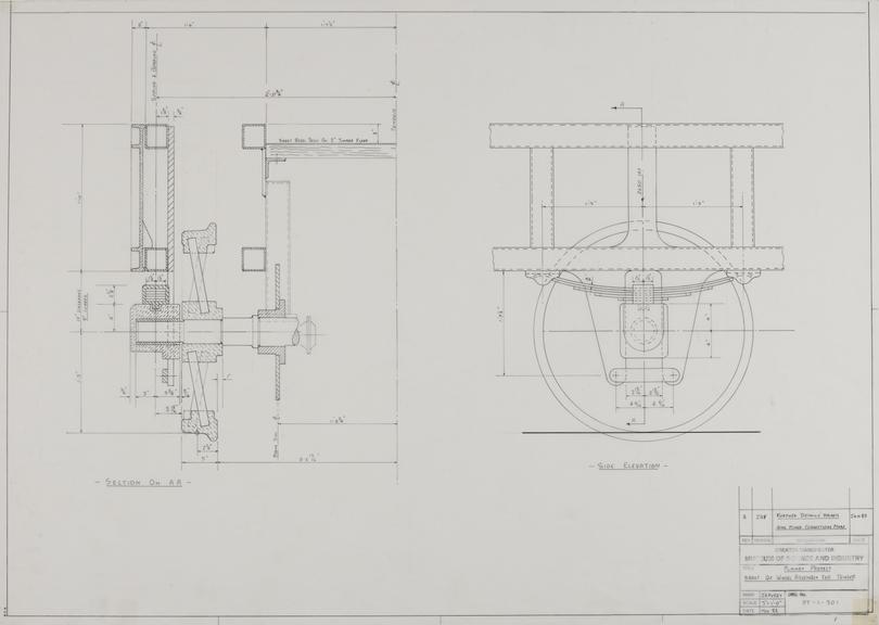 Drawing of arrangement of wheel assembly for tender