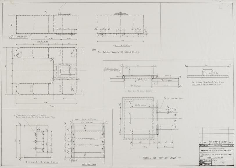 Drawing of arrangement and details of water tank