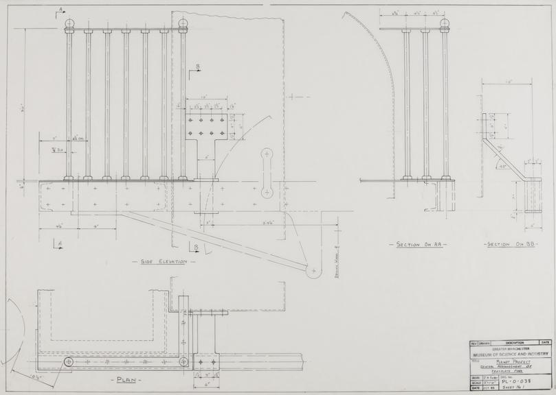 General arrangement drawing of footplate area, Planet locomotive