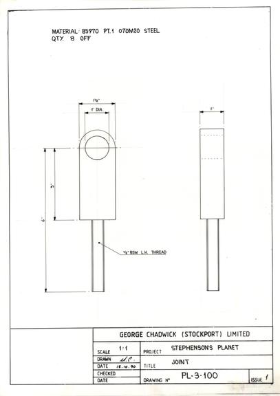 Drawing of joint, Planet locomotive