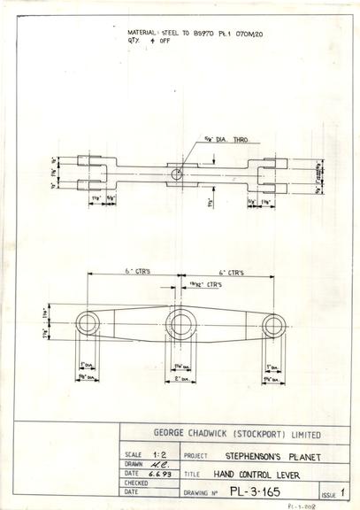 Drawing hand control lever, Planet locomotive