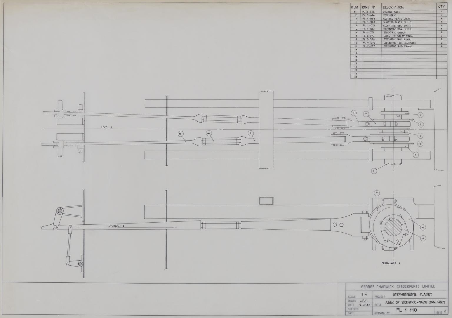 Drawing of assembly of eccentric and valve connecting rods | Science ...