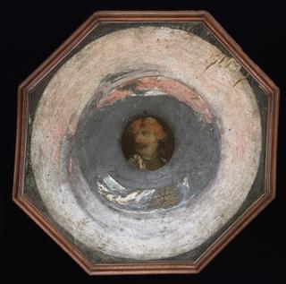 Anamorphic picture, one of two, by George Adams