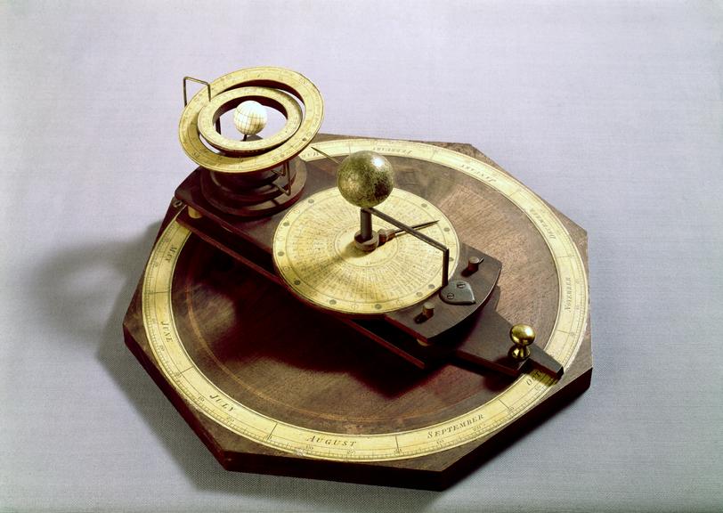 Mahogany pulley orrery