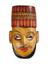 Painted wooden face-mask yellow with polychrome detail