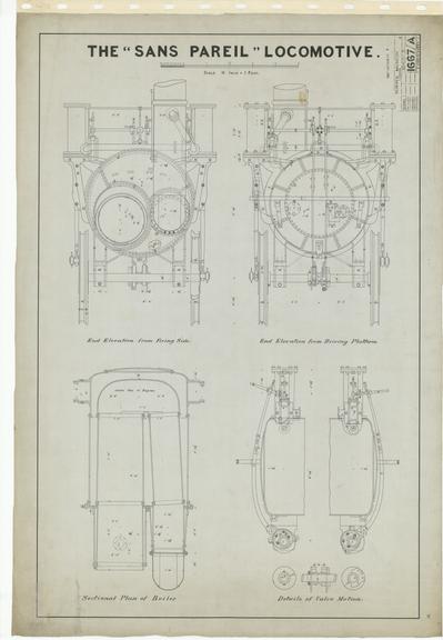 The "Sans Pareil" Locomotive - Elevations