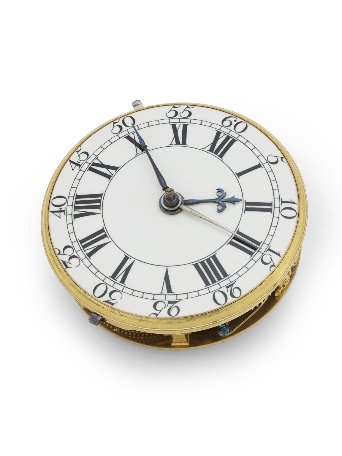 Watch movement with remontoir and two balance springs by Thomas Mudge ...