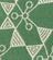 Sample of green fabric in felspar pattern