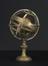 Armillary sphere brass with wood globe on brass stand