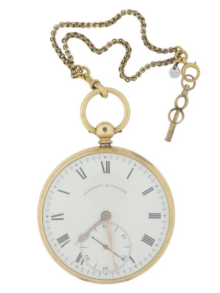 Gold watch with spring detent escapement by Ellicott and Taylor