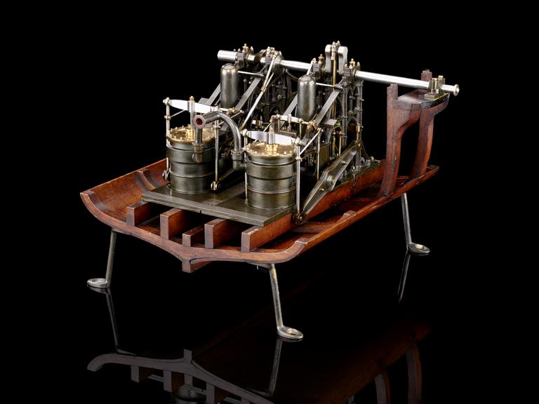 Model of a pair of sidelever engines from the H.M.S. 'Dee', (1832