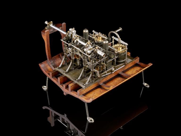 Model of a pair of sidelever engines from the H.M.S. 'Dee', (1832