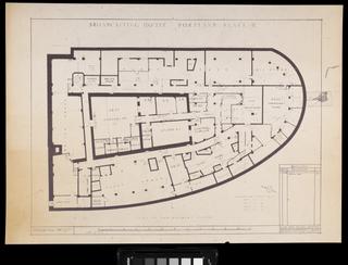 Original builder's plan 'Broadcasting House Sub-Basement Floor' for BBC Broadcasting House