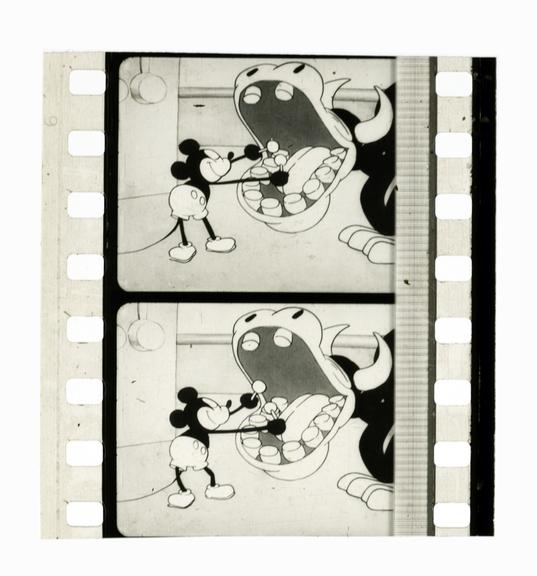 Two frames of 35mm positive Cinephone Variable Density sound