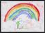 A4 laminated image of a rainbow and the words "Get Well Soon"