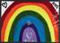 A4 laminated image of a rainbow and the word NHS