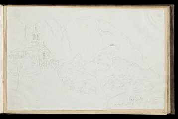 Drawing of Griante & the chapel of S. Martino