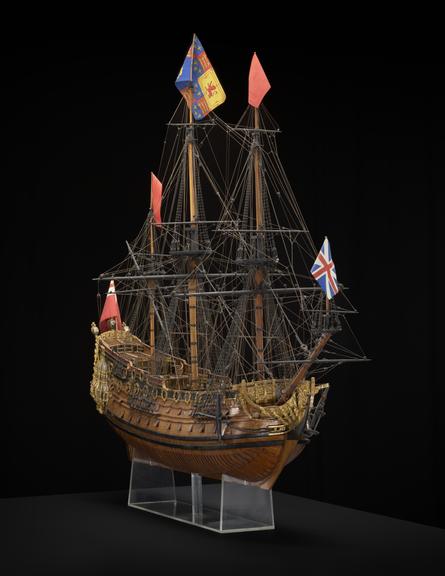 Whole model, full rigged, of ship of the line, H.M.S. 'Prince'