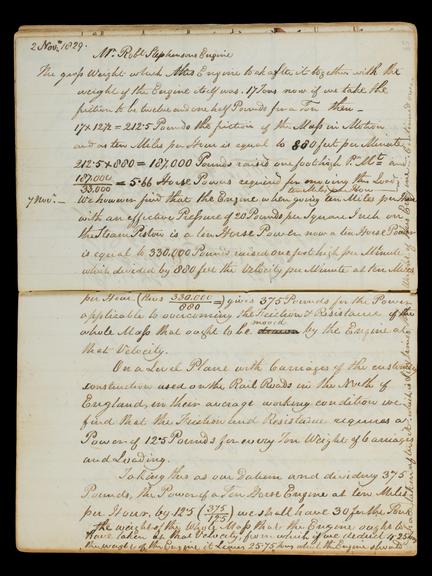 Pages 58 and 59 of the Notebook of John Urpeth Rastrick