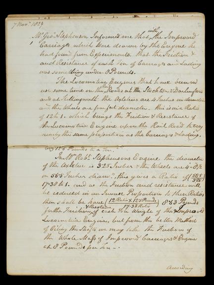 Pages 60 and 61 of the Notebook of John Urpeth Rastrick