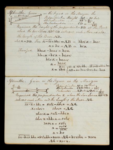 Pages 74 and 75 of the Notebook of John Urpeth Rastrick