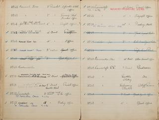 Pages 315 and 316 of London & North Eastern Railway and successors clock record ledger no. 1 covering clock nos. 3762 to 3785