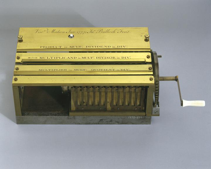 Calculating machine invented by Charles Stanhope in 1777