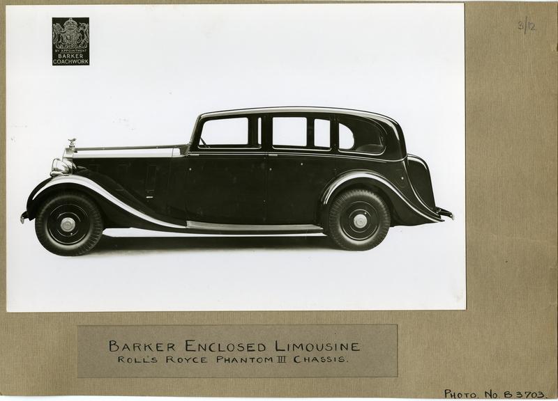 Photo number B.3703 showing an Enclosed limousine on a Rolls Photo number B.3703 showing an Enclosed limousine on a Rolls
