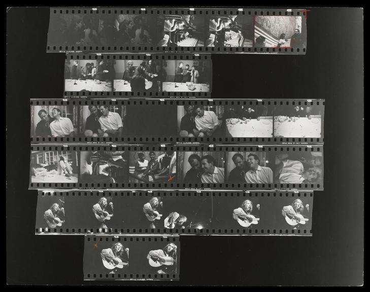 Contact Sheet of People in a mansionfrom the Newport Festival. By Tony Ray Jones