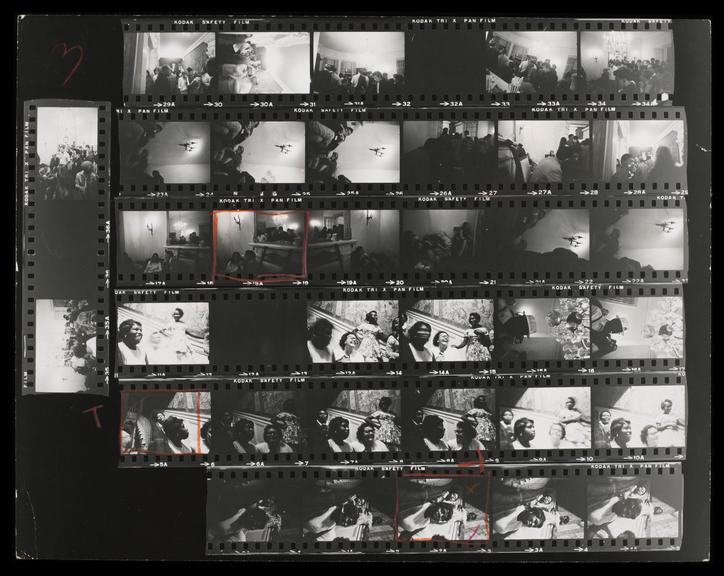 Contact Sheet of Blues House porch from the Newport Festival. By Tony Ray Jones