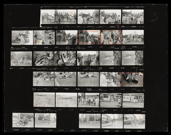 Contact Sheet of Test March from the Newport Festival. By Tony Ray Jones