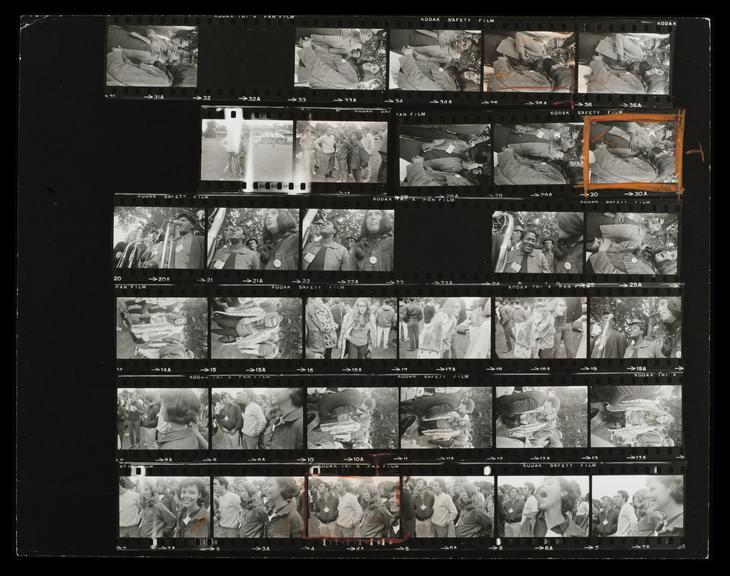 Contact Sheet of Test March from the Newport Festival. By Tony Ray Jones