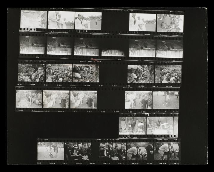 Contact Sheet of Indoor Blues Musicians from the Newport Festival. By Tony Ray Jones