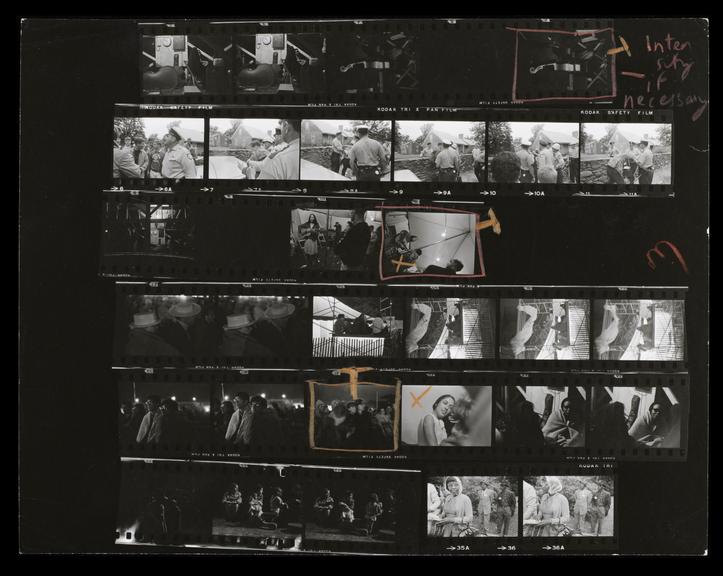 Contact Sheet of Indoor Blues Musicians from the Newport Festival. By Tony Ray Jones