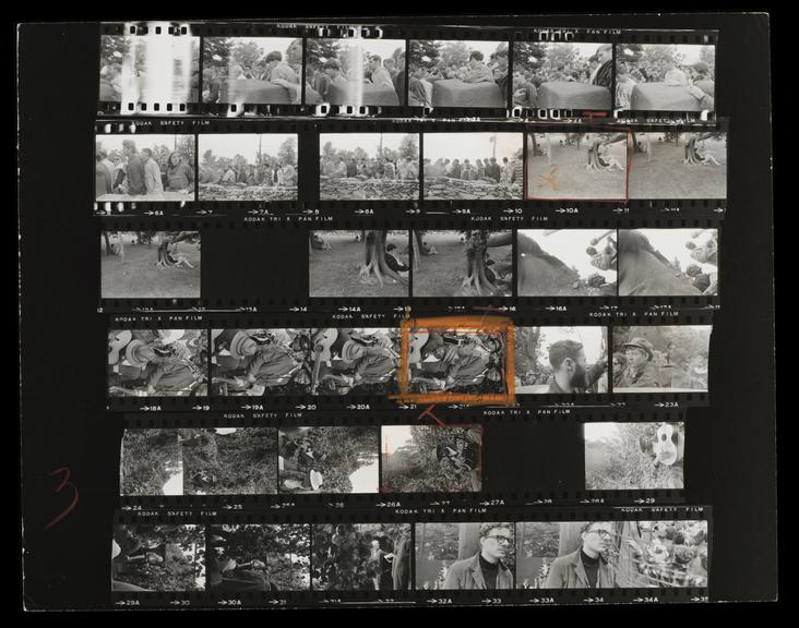 Contact Sheet of Test March from the Newport Festival. By Tony Ray Jones