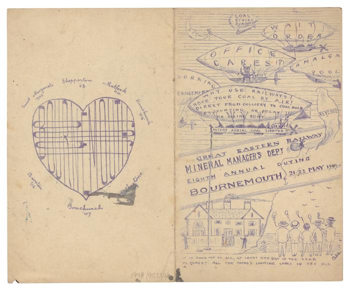 Itinerary sheet for Great Eastern Railway Outing, 1909