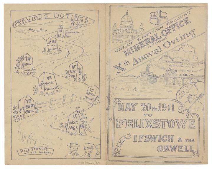 Itinerary sheet for Great Eastern Railway Outing, 1911