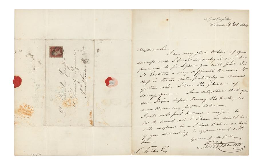 Letter from Robert Stephenson to Samuel Smiles