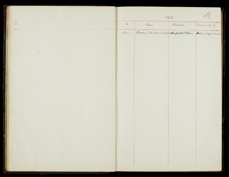 Pages 41 and 42 of the North Eastern Railway prosthetic limb register, surnames starting with U