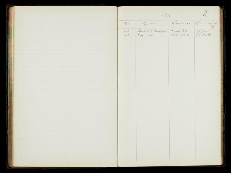 Pages 125 and 126 of the North Eastern Railway prosthetic limb register, surnames starting with K