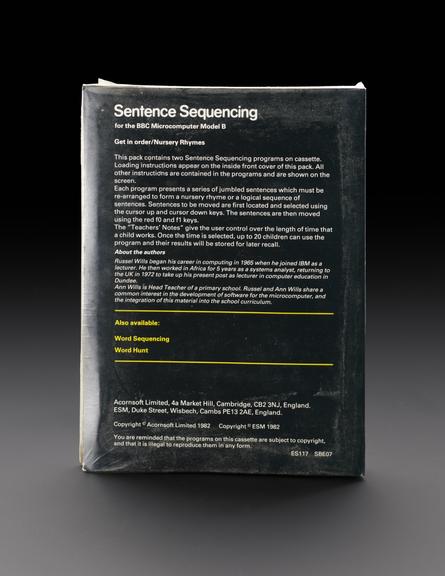 'Sentence Sequencing' BBC Microcomputer B game