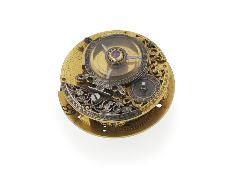 Watch movement with crystal balance-cock by Thomas Cartwright