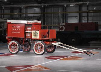 Horse-drawn box-type milk-delivery van