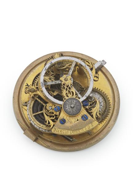 Skeletonised watch movement by Peter Amyot