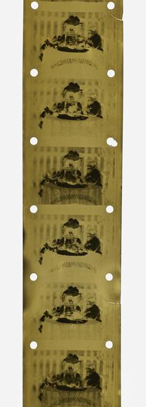 Sequential-frame three-colour process cine film negative: the inventor's children